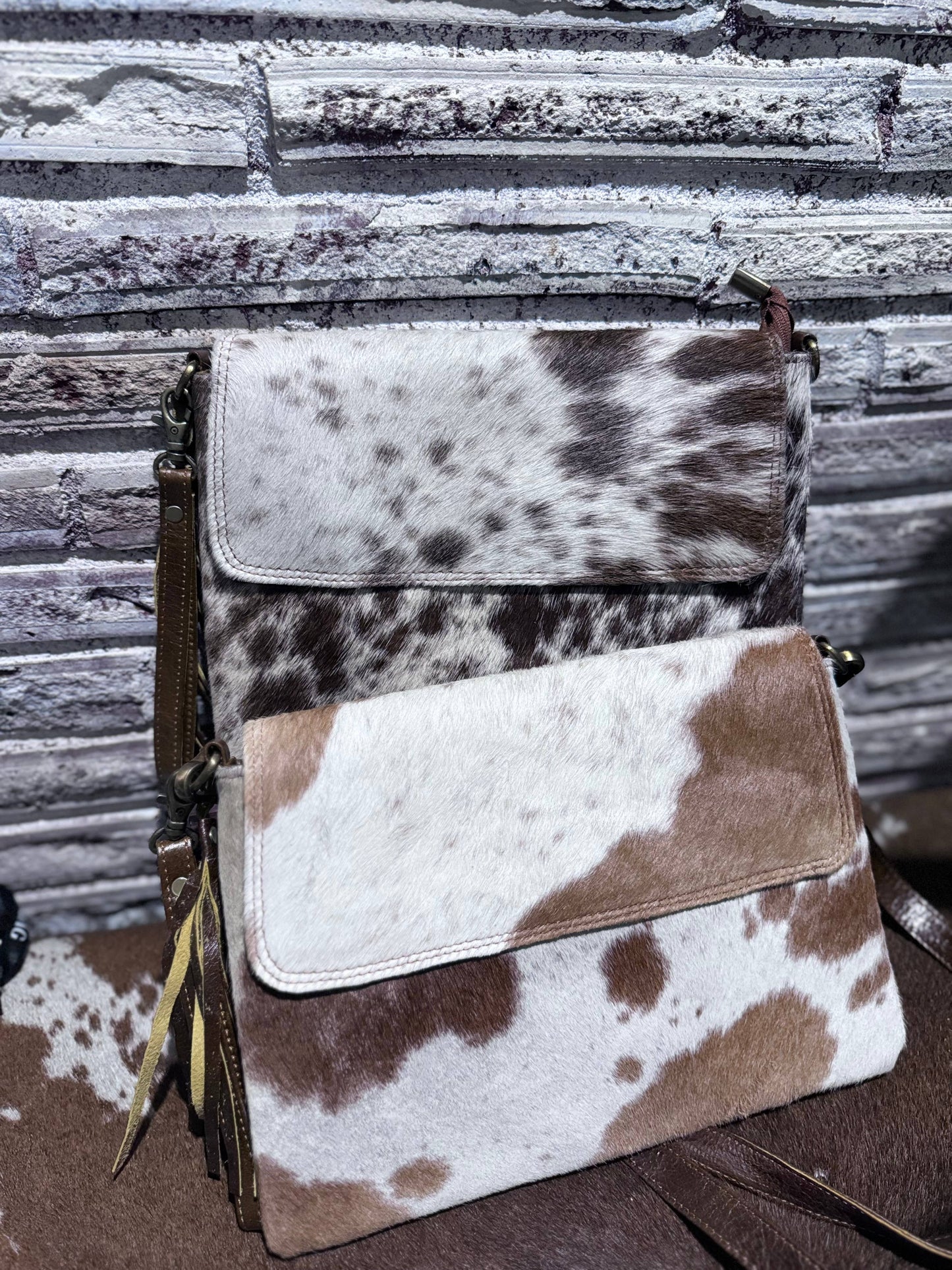 Flap Top/ Cross Body Cowhide Bag