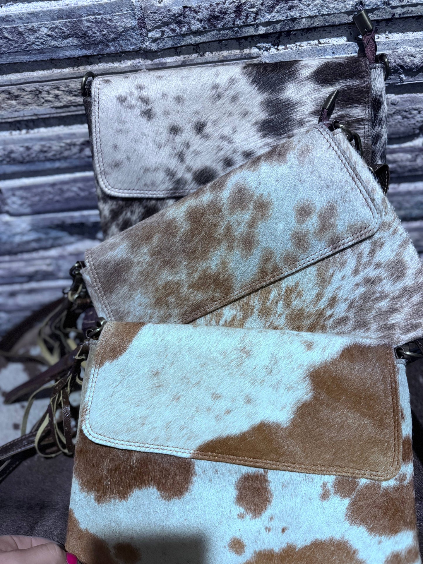 Flap Top/ Cross Body Cowhide Bag