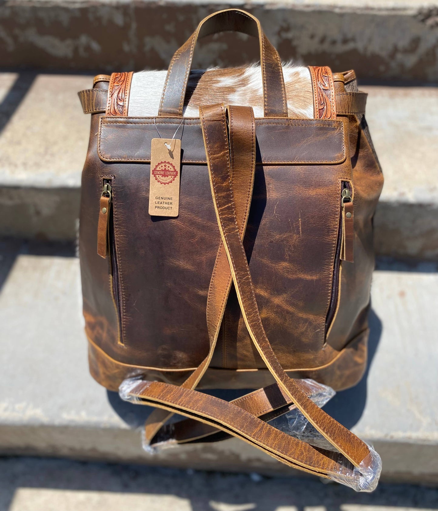 Loren Cowhide Leather Backpack