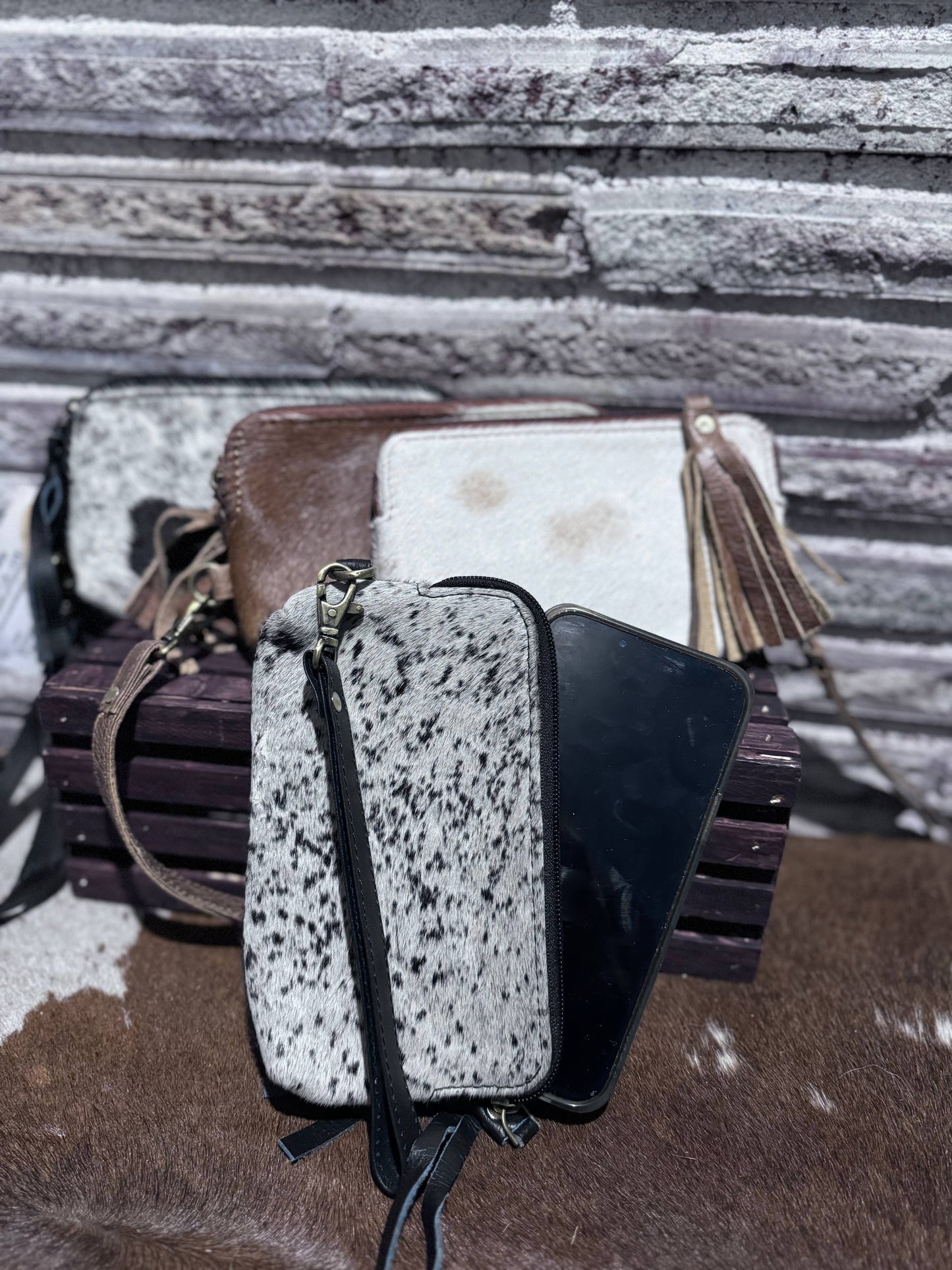 Cowhide Wristlet