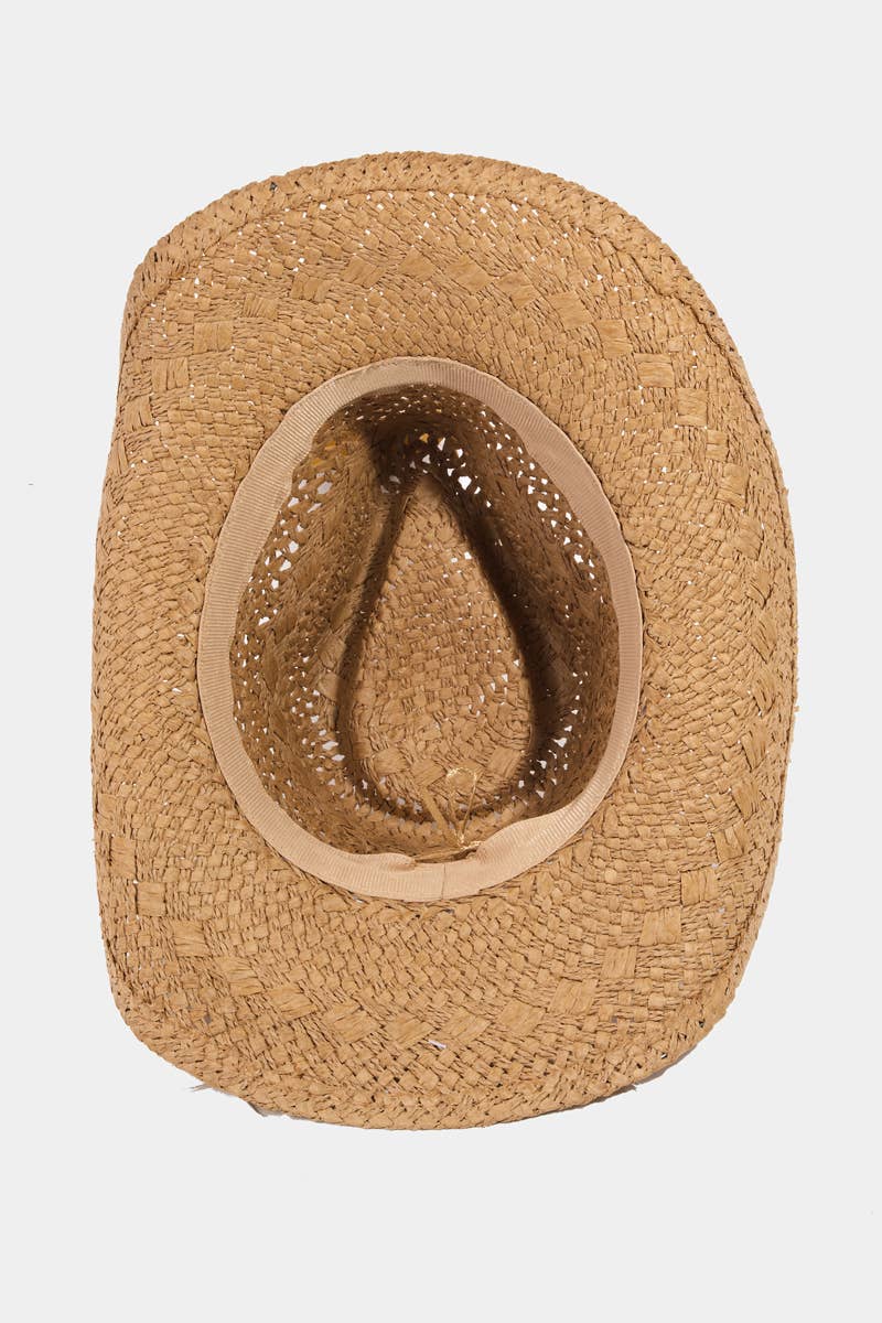 WOMENS Braided Strap Straw Cowboy Hat