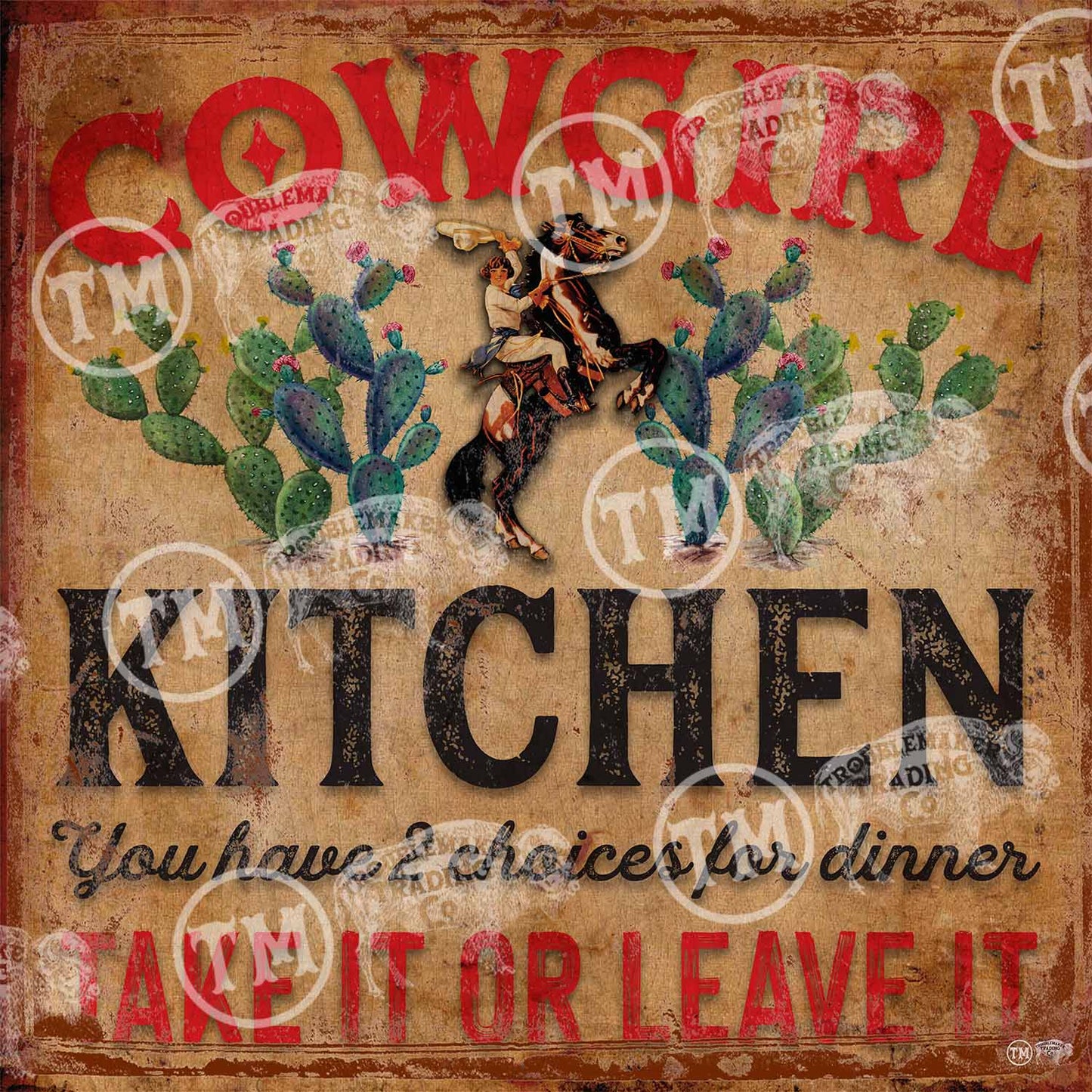 "Cowgirl Kitchen" Square Framed Artwork