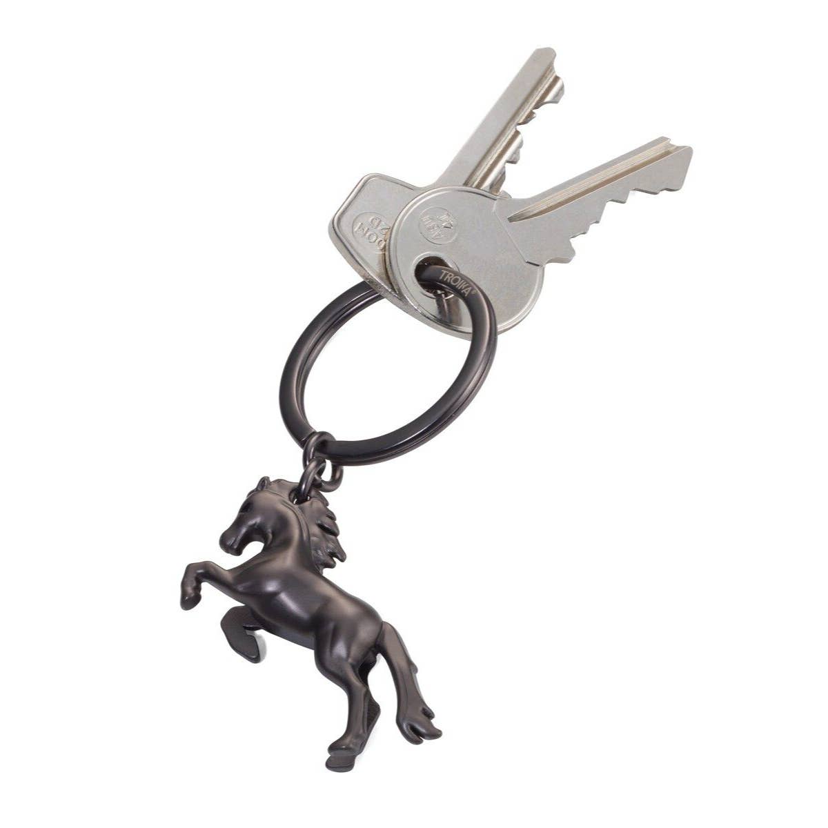 Troika Rearing Wild Horse Charm Keyring