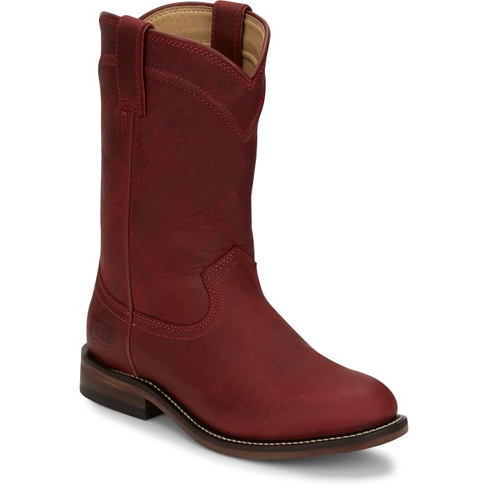 JUSTIN RP3310 Womens Holland Red Water Buffalo 10" J11 Roper Toe