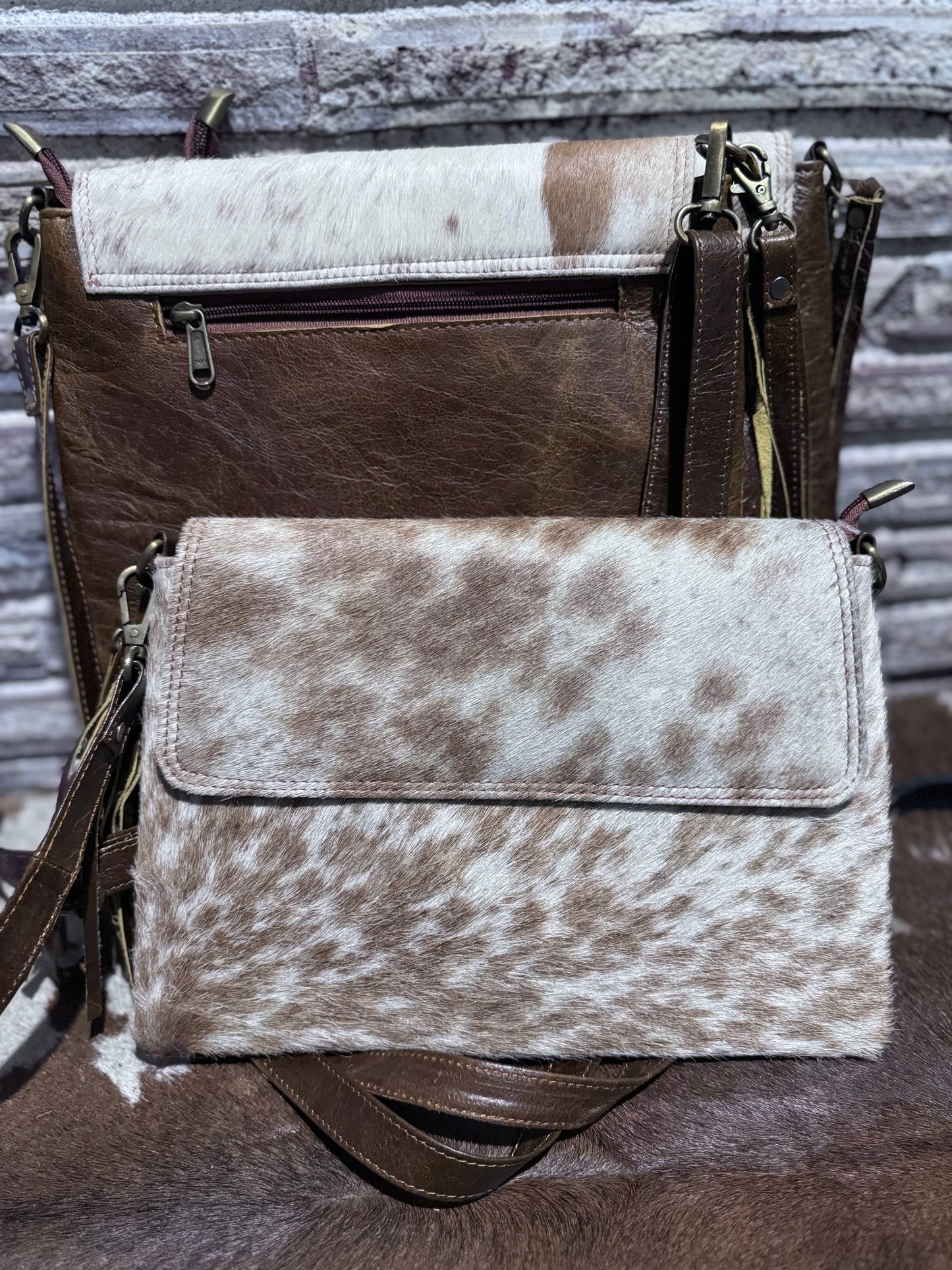 Flap Top/ Cross Body Cowhide Bag