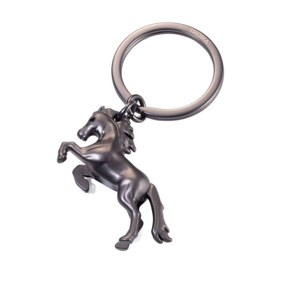 Troika Rearing Wild Horse Charm Keyring