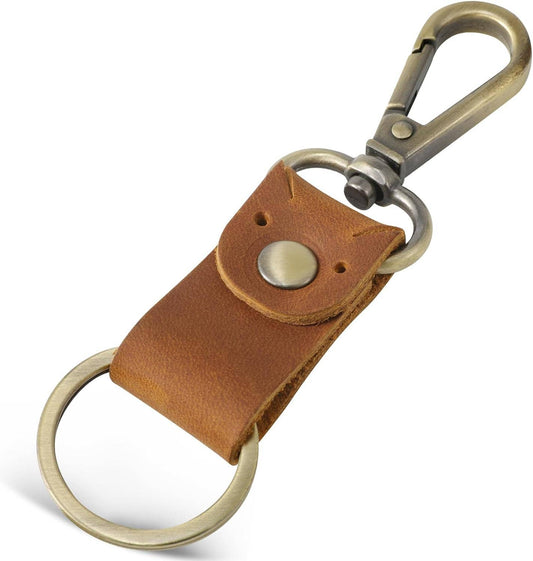 Genuine Leather Keychain, Small Keychain for Man and Women