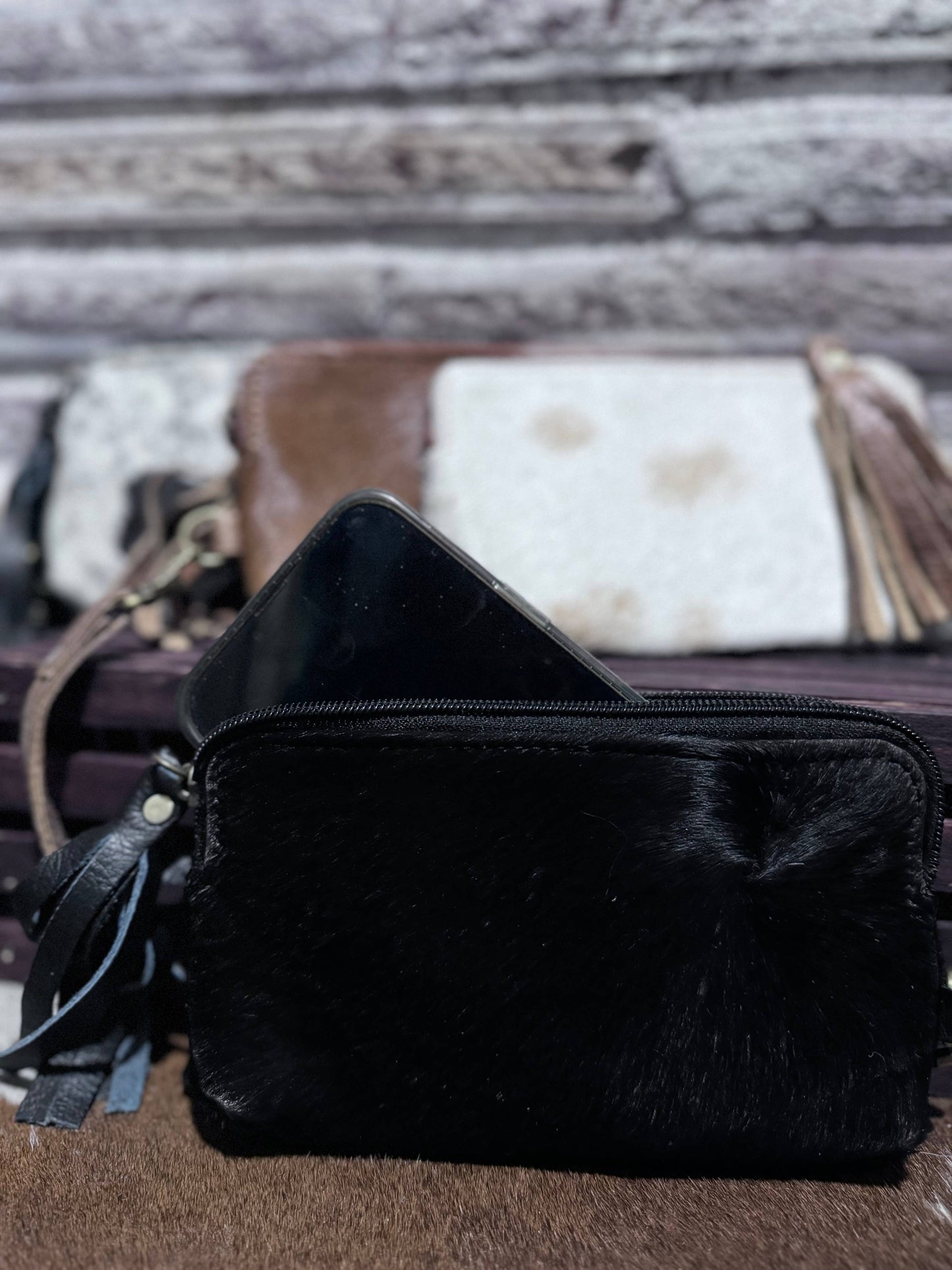 Cowhide Wristlet