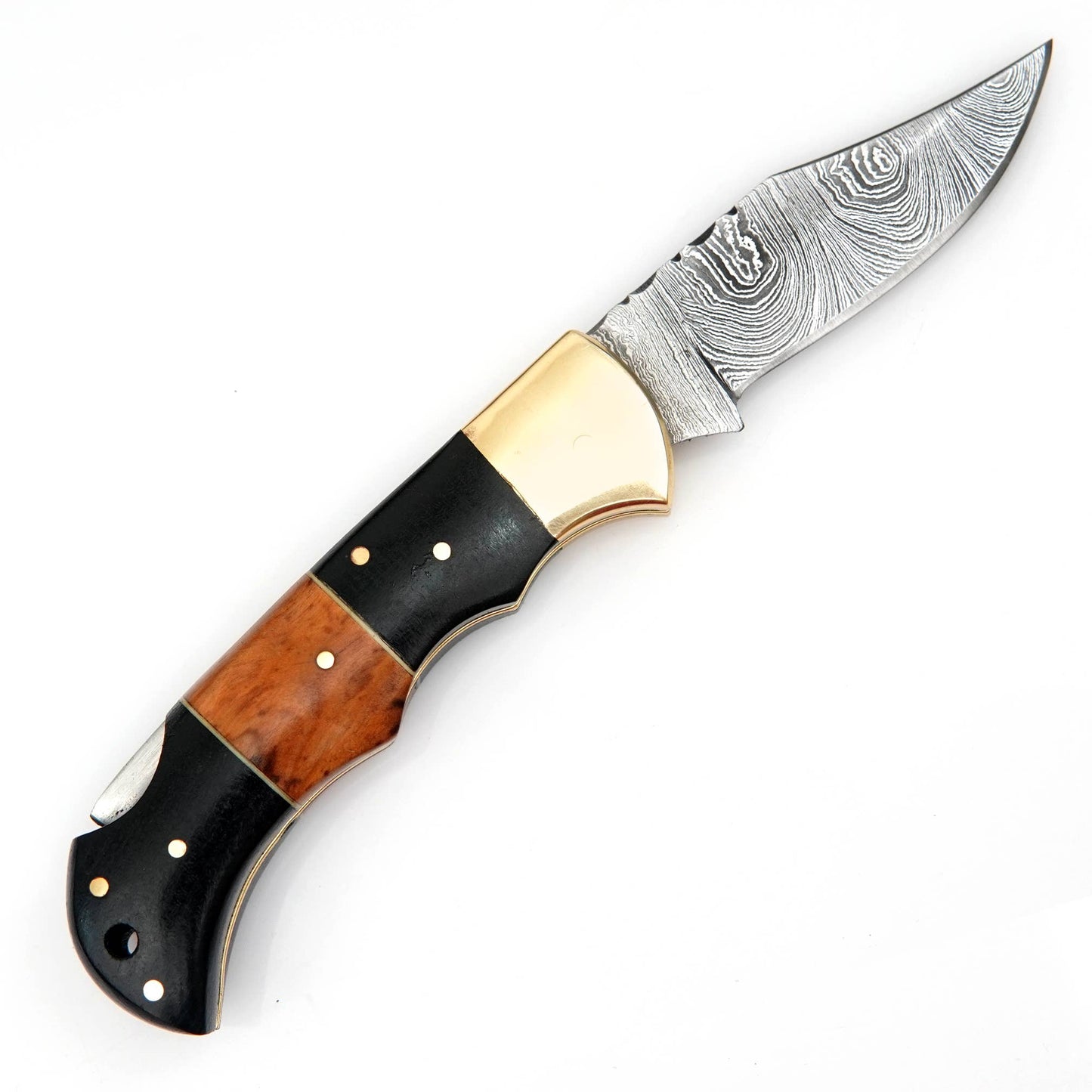 DEER EDGE Pocket Knife with Leather Case