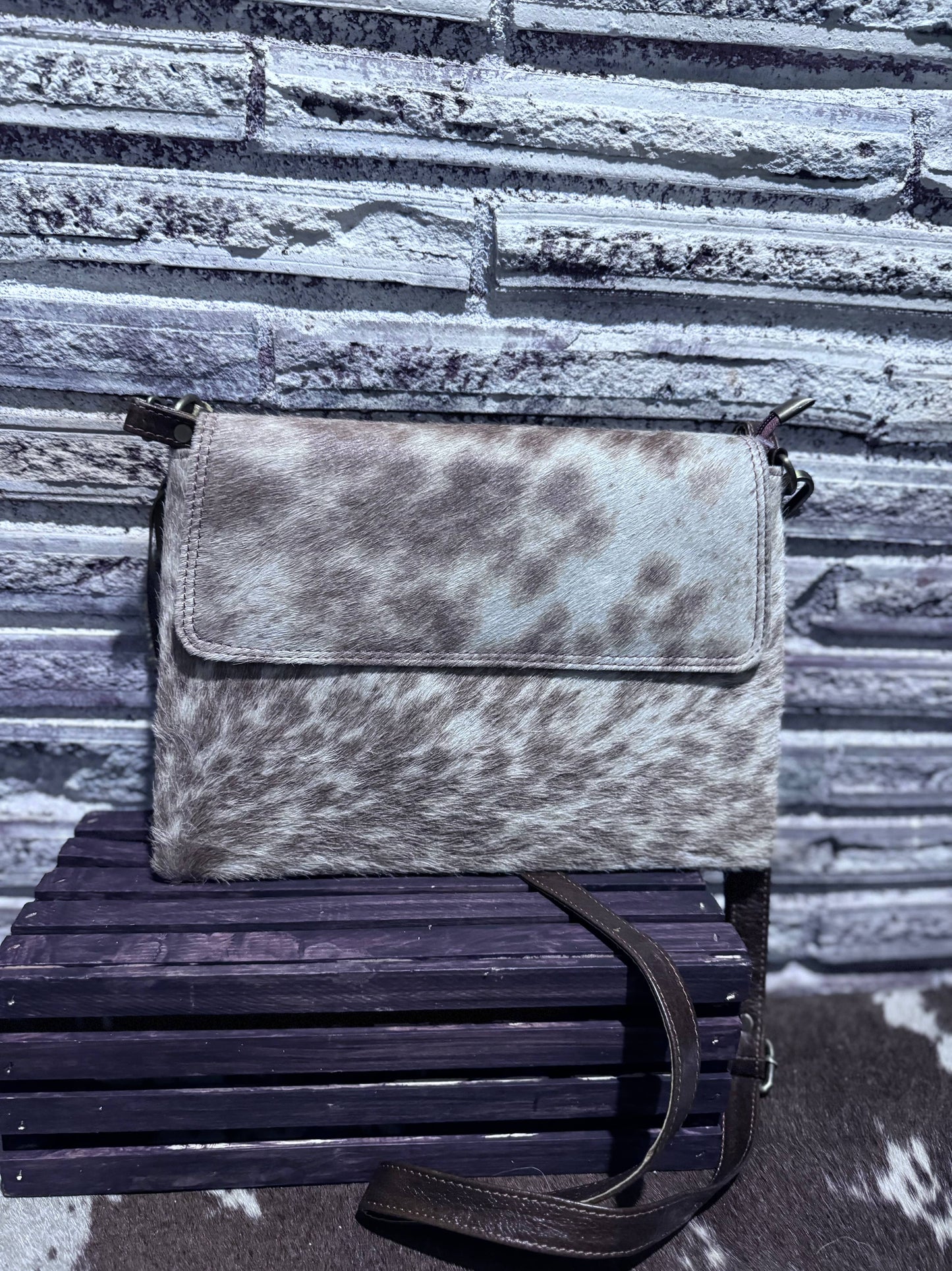 Flap Top/ Cross Body Cowhide Bag