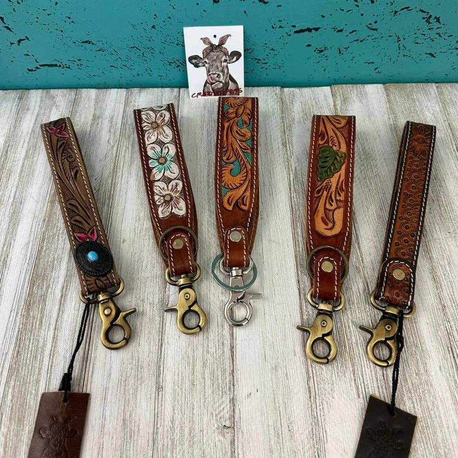 Tooled Wristlet Keychain