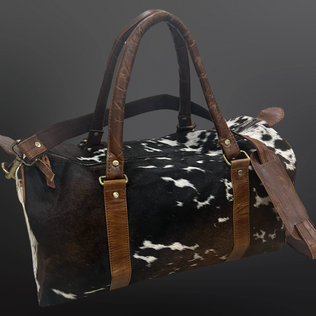 Genuine Cowhide Leather Duffle Bag - Travel Bag