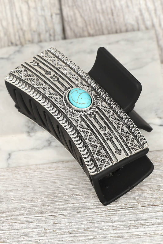 Western Decorative Turquoise Metal Hair Claw Clip