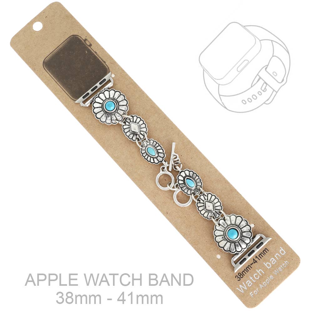 Western Floral Turquoise Apple Watch Band