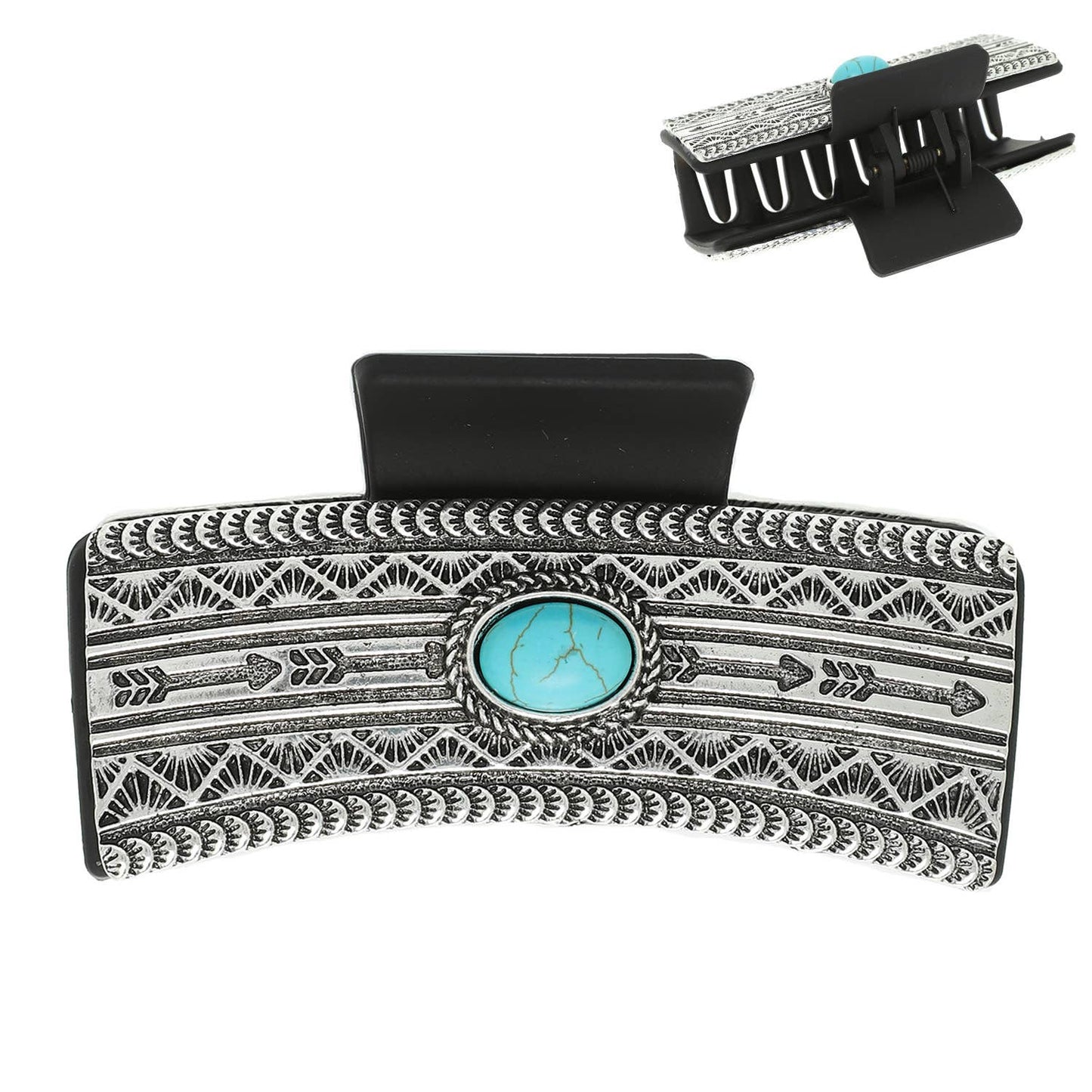 Western Decorative Turquoise Metal Hair Claw Clip