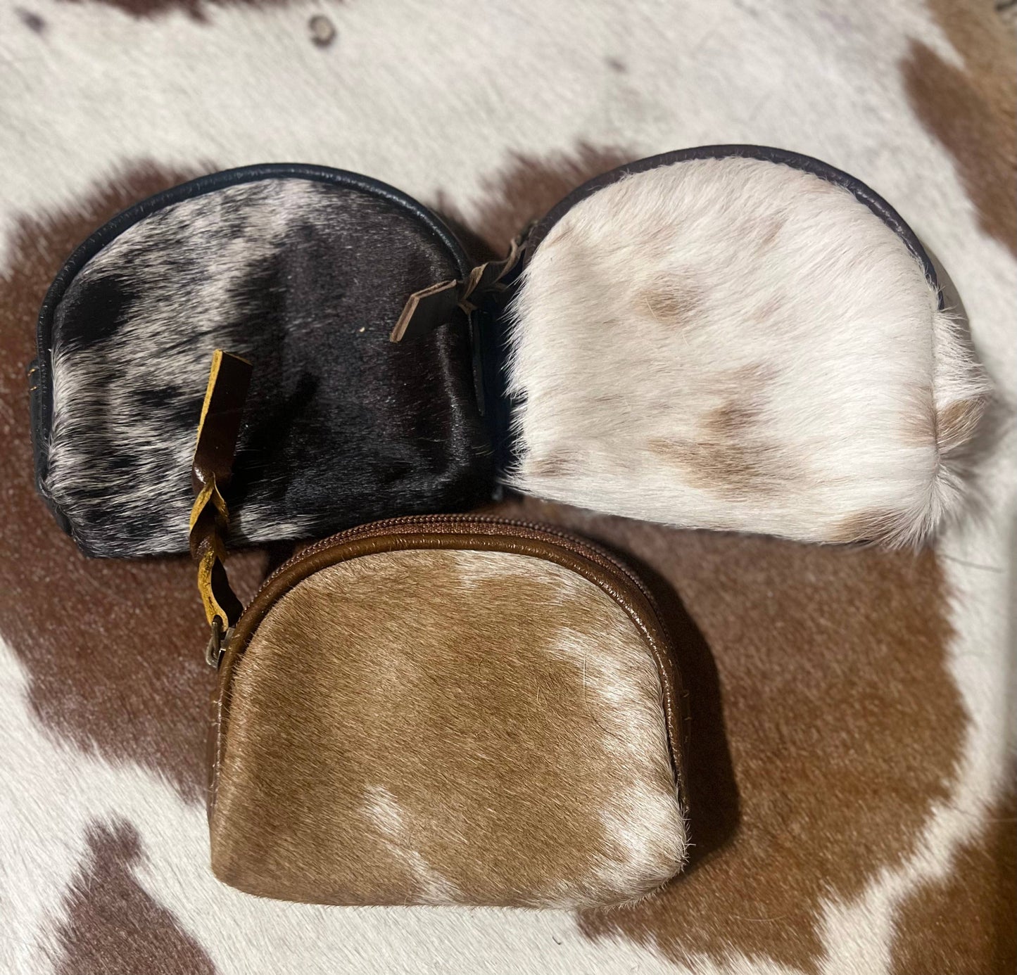 Cowhide coin purse