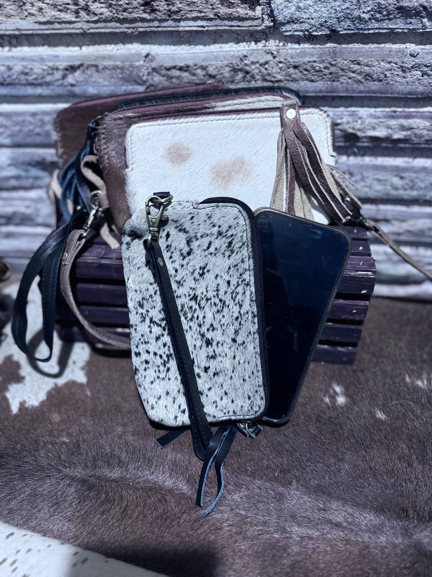 Cowhide Wristlet