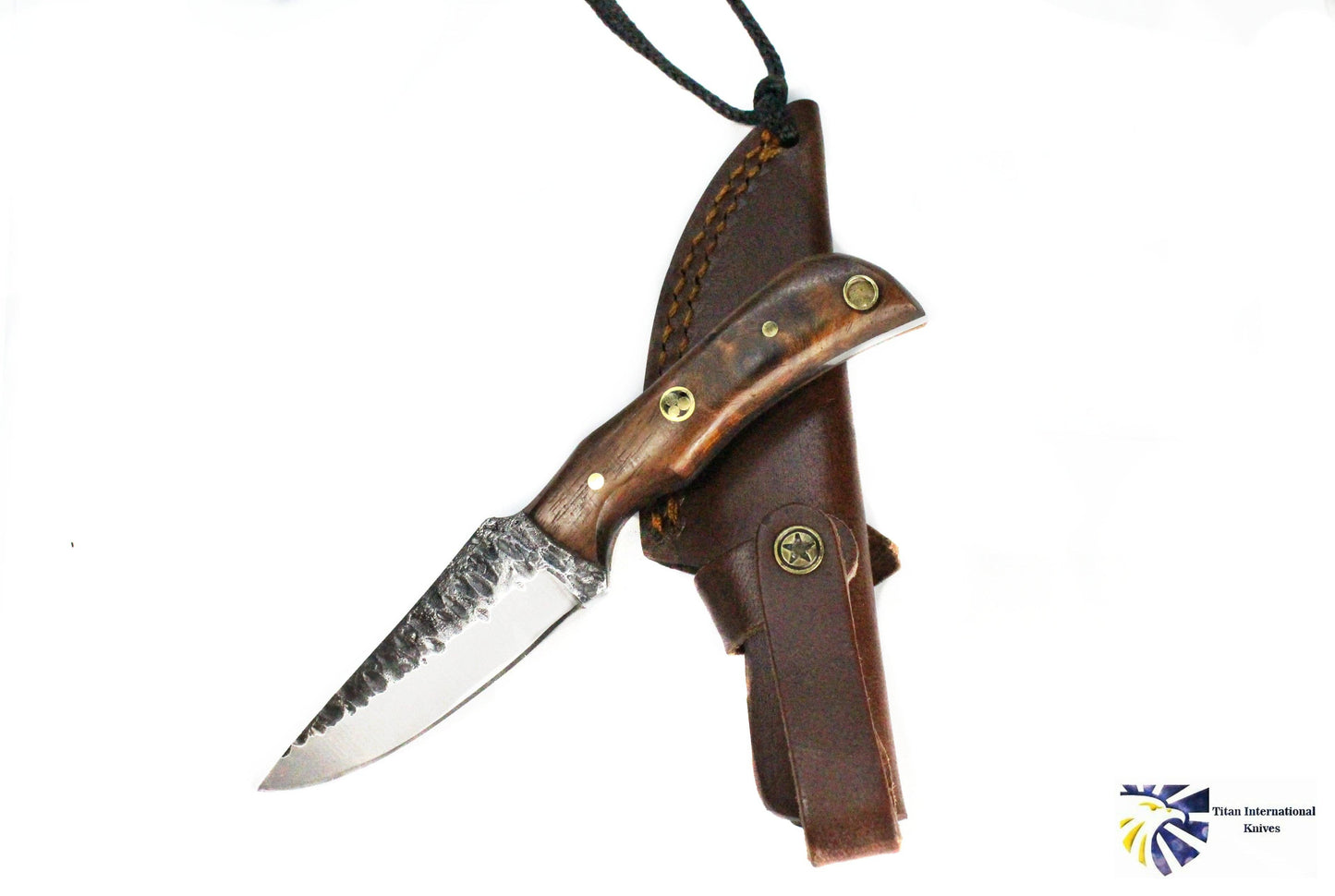 E3 Carbon 1080 neck knife with forged scales, MINI /ROSEWOOD