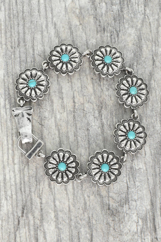 Western Turquoise Concho Magnetic Bracelet