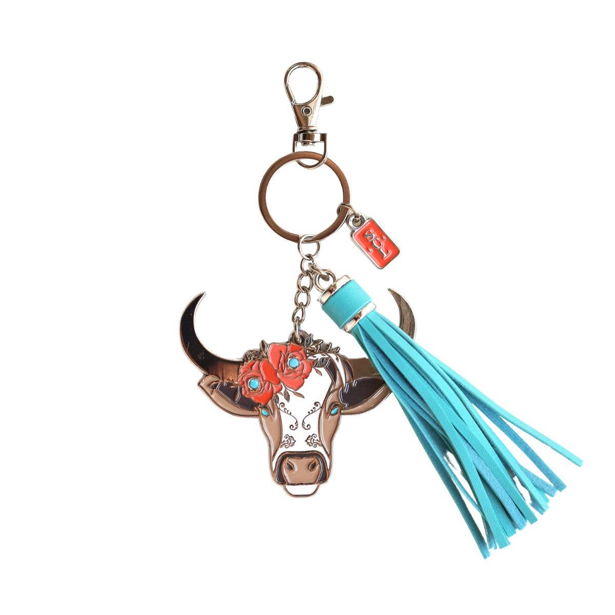 Rodeo Rosie Cow Keychain Bag Charm