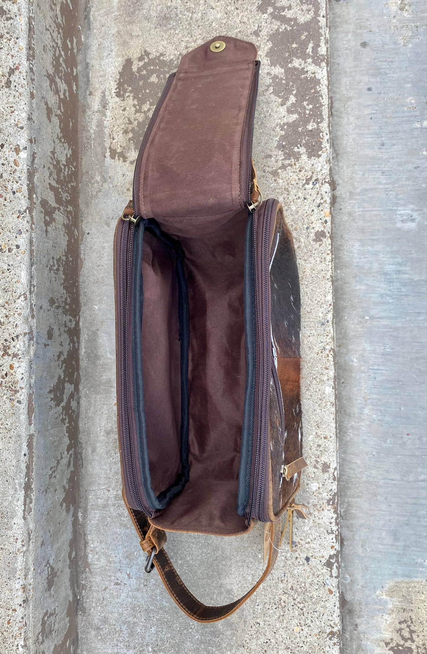 Cowhide Vintage Leather Makeup Bag  