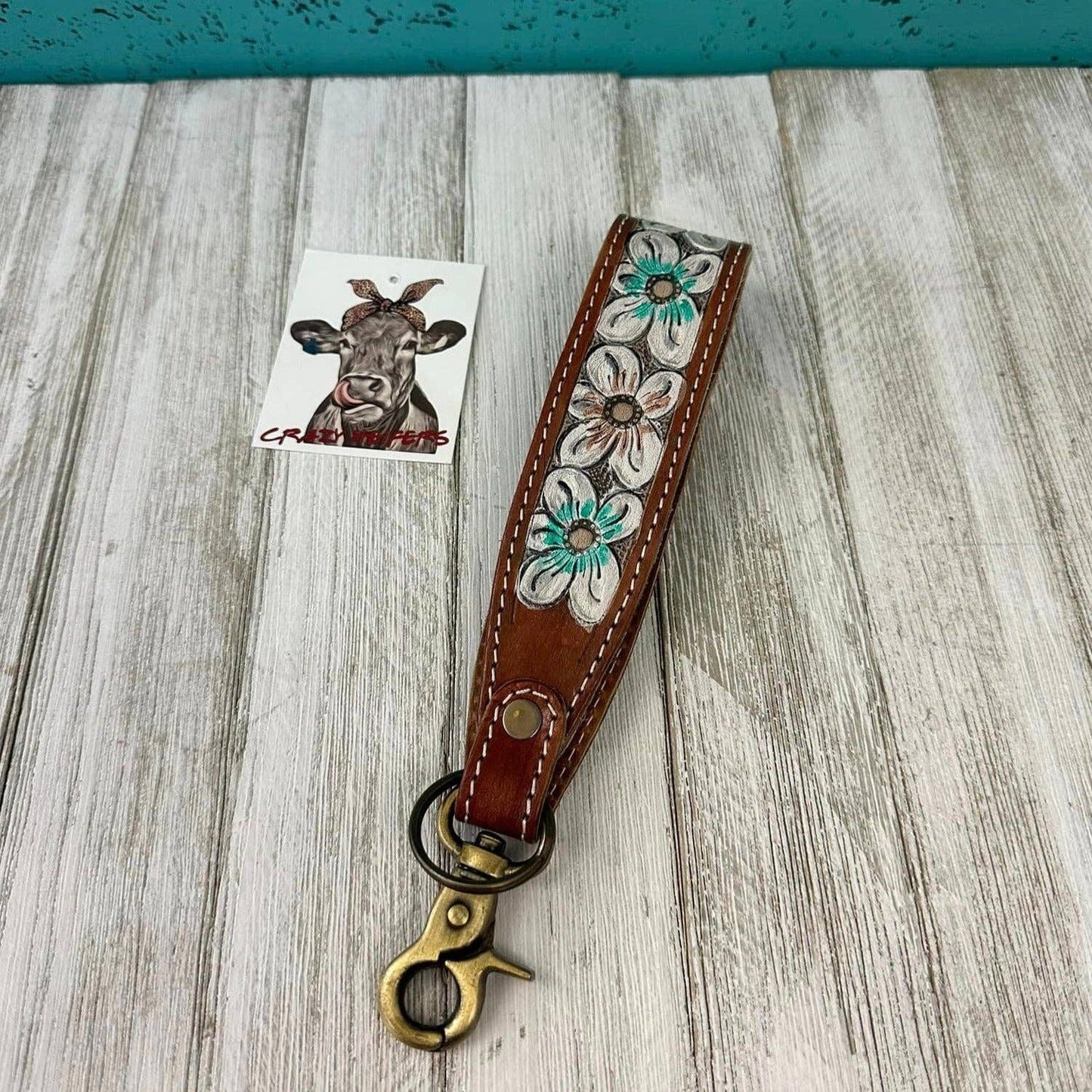 Tooled Wristlet Keychain