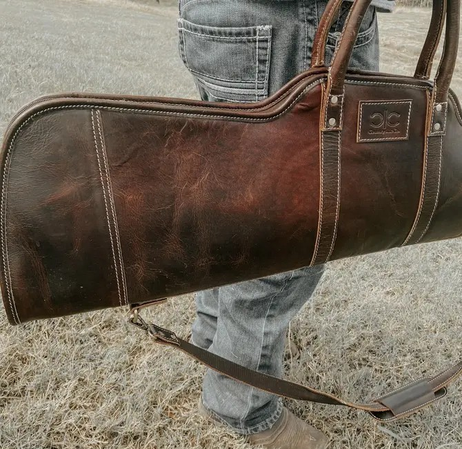 Leather Long Rifle Case - Sherpa Lined