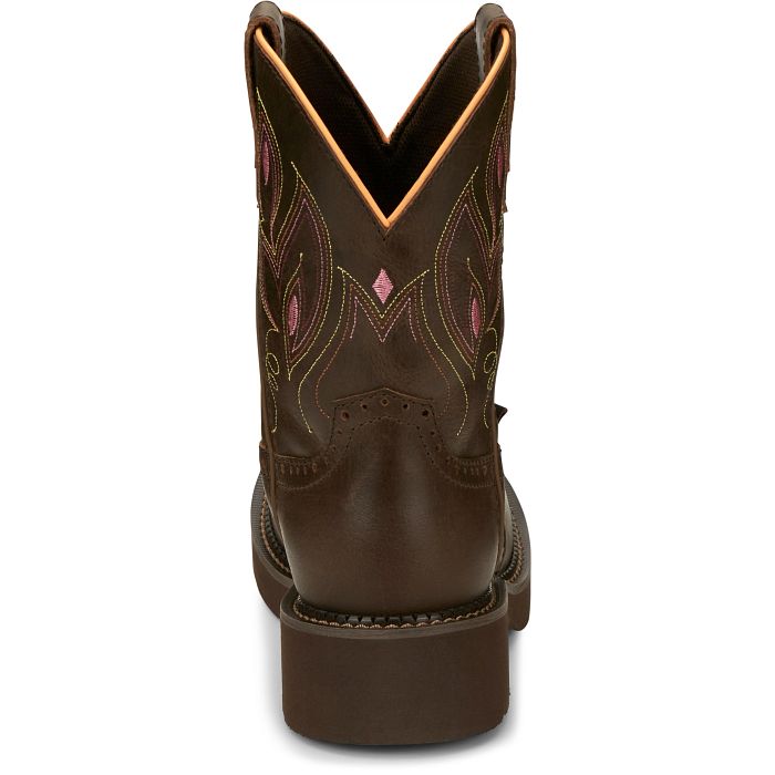 JUSTIN GY9526 Gemma Womens Dark Brown Water Buffalo Round Toe Boot