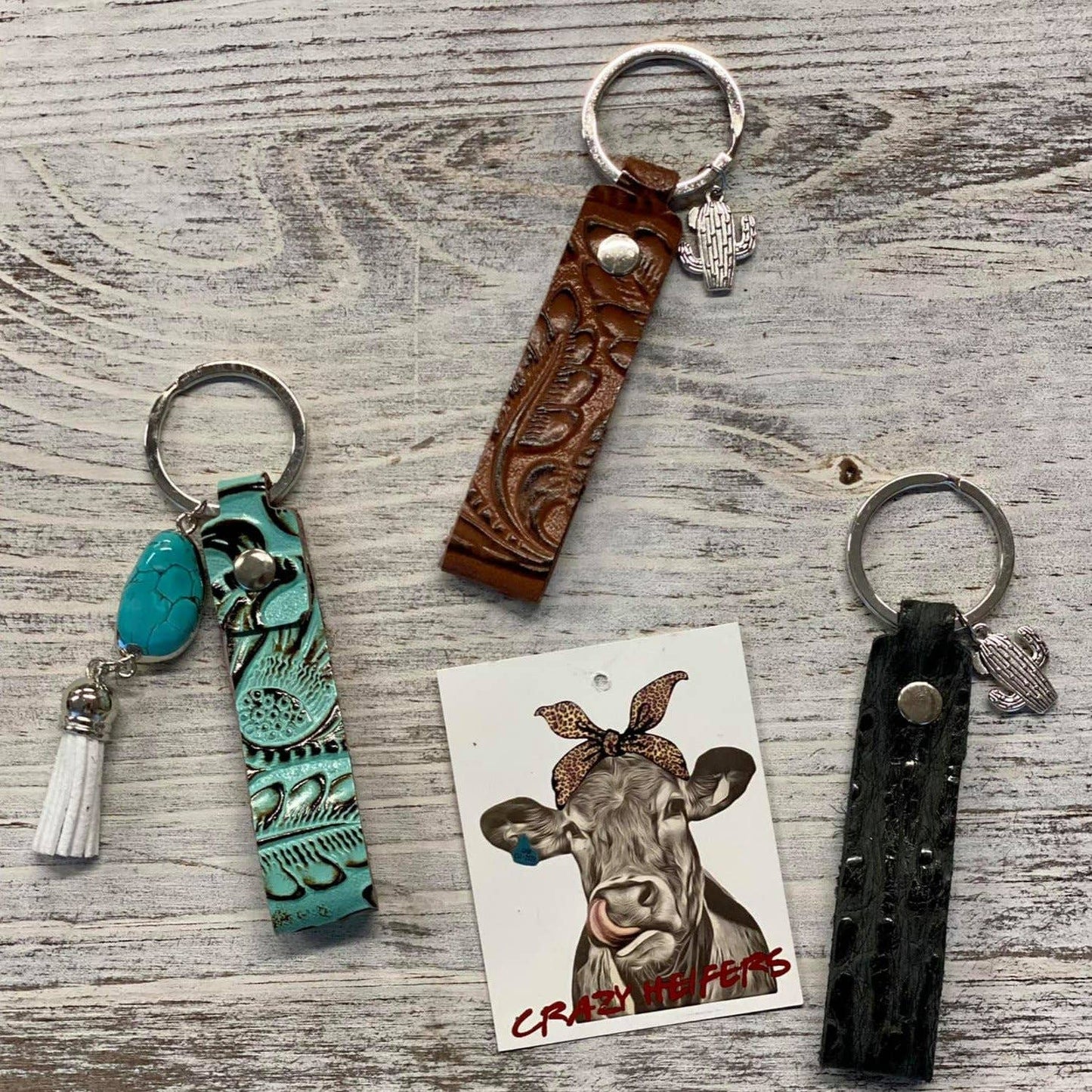 Tooled Leather Keychain