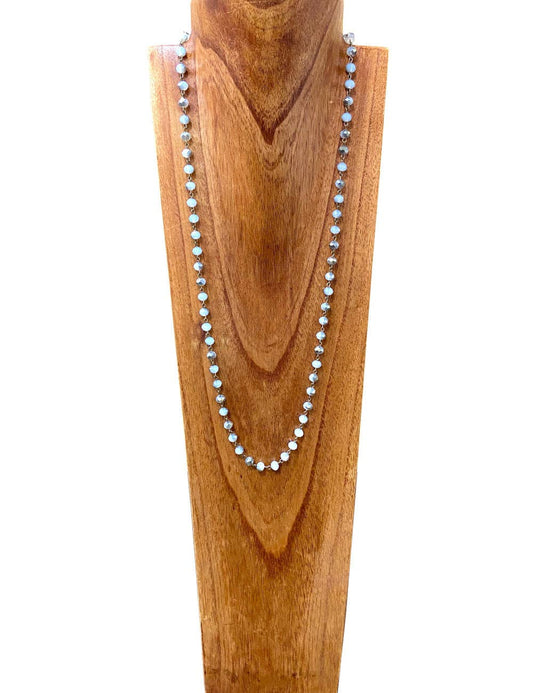 34" Crystal Link Beaded Necklace