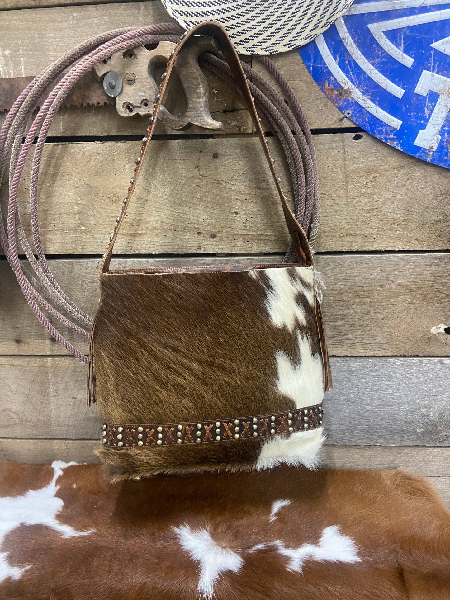 Cowhide Stiched Leather Purse