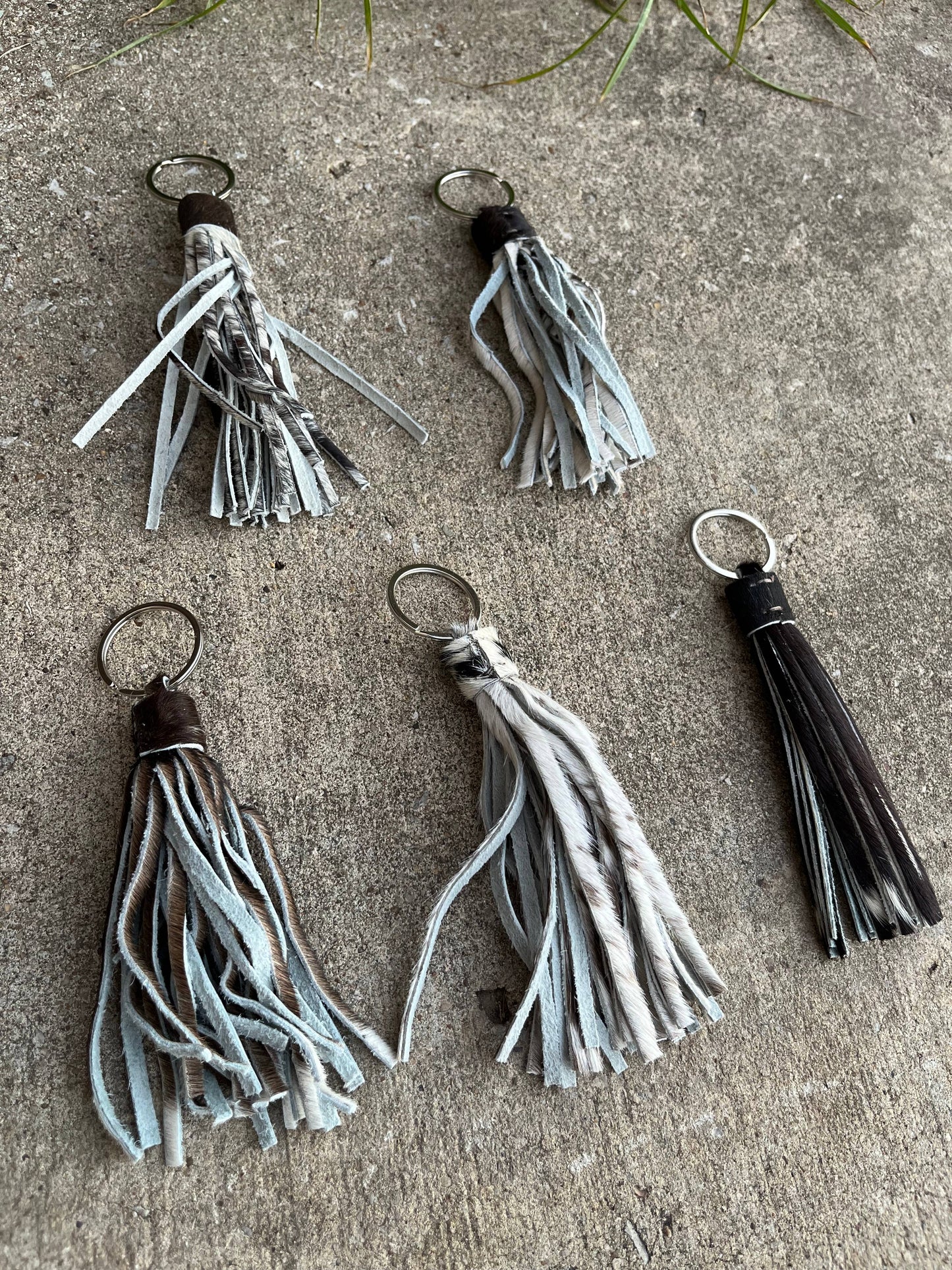 Cowhide fringe tassel Keychain