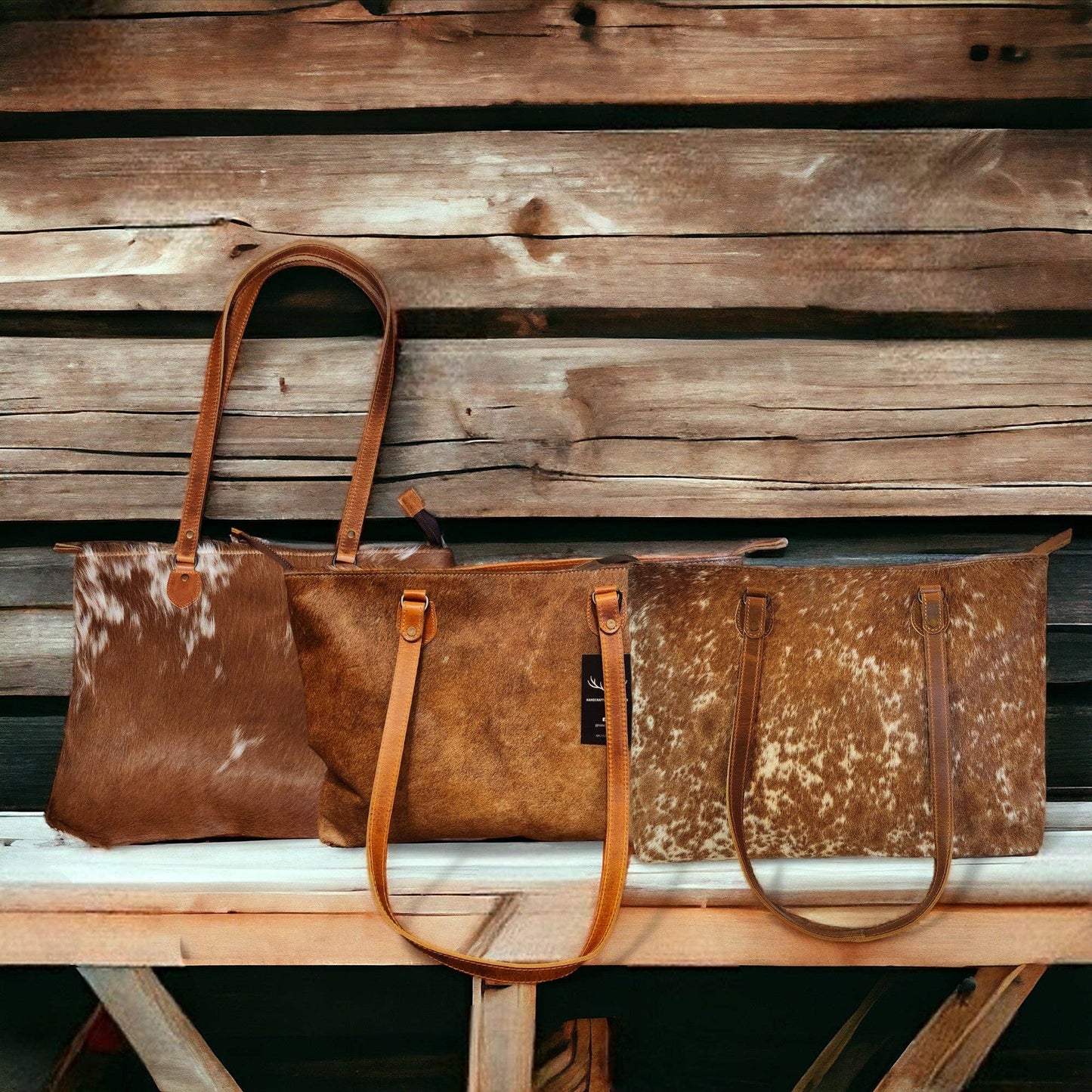 Genuine Cowhide Large Tote Highlands Brown Cowhide Tote Bag