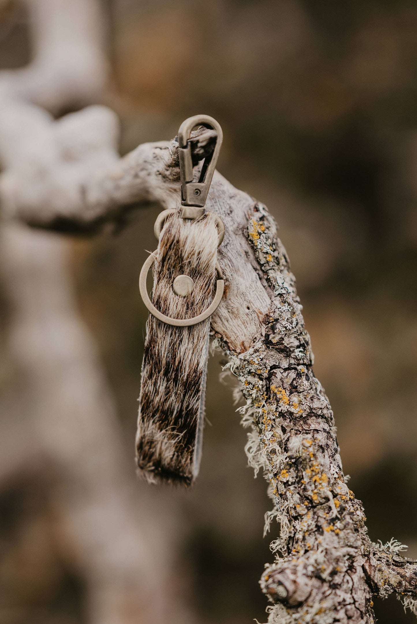 Cowhide Keychain with Clasp