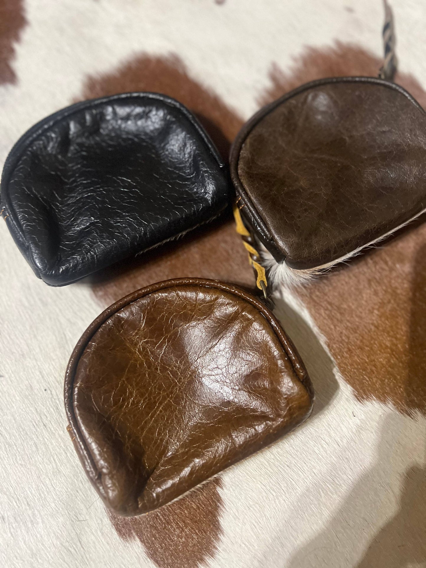 Cowhide coin purse