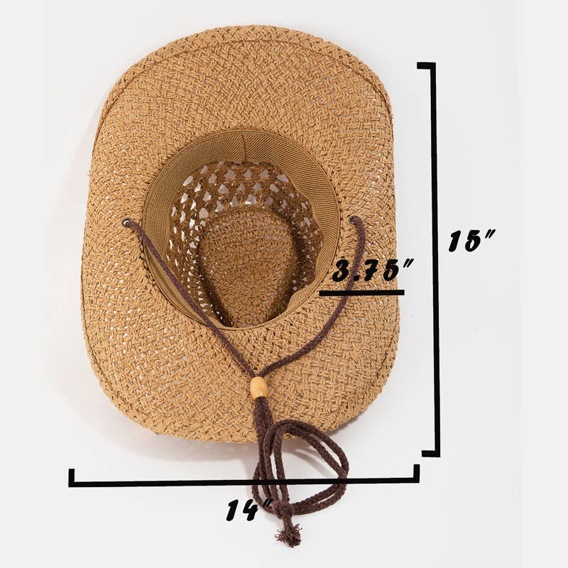 Straw Braided Cowboy Hat