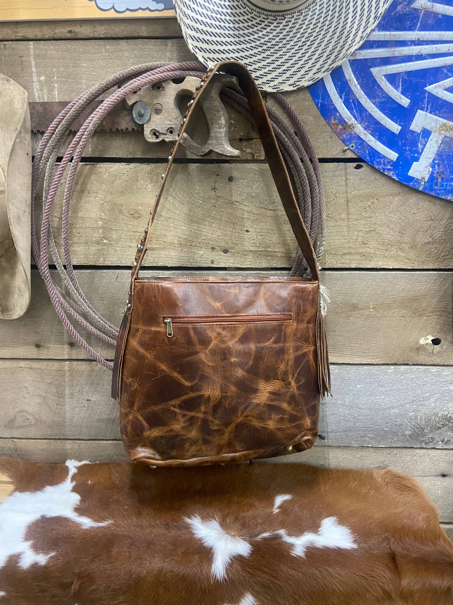 Cowhide Stiched Leather Purse