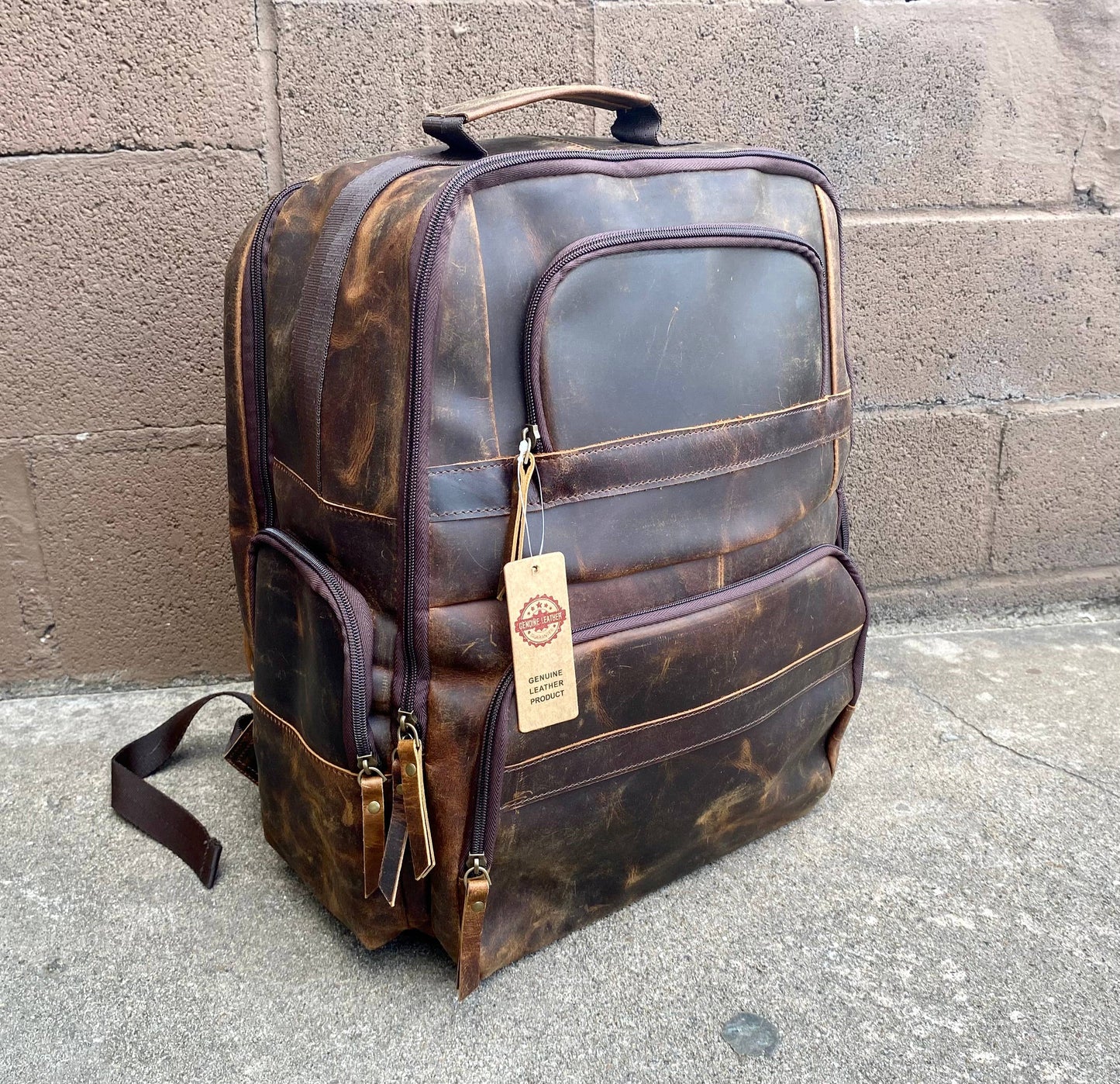  Vintage Leather Backpack