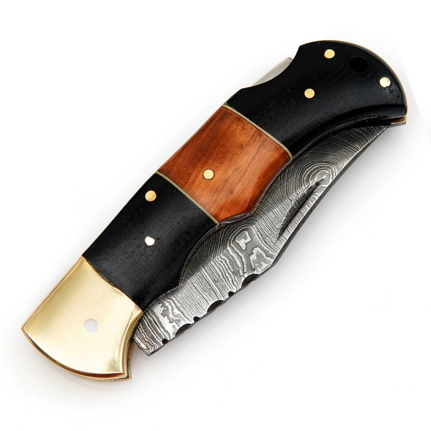 DEER EDGE Pocket Knife with Leather Case