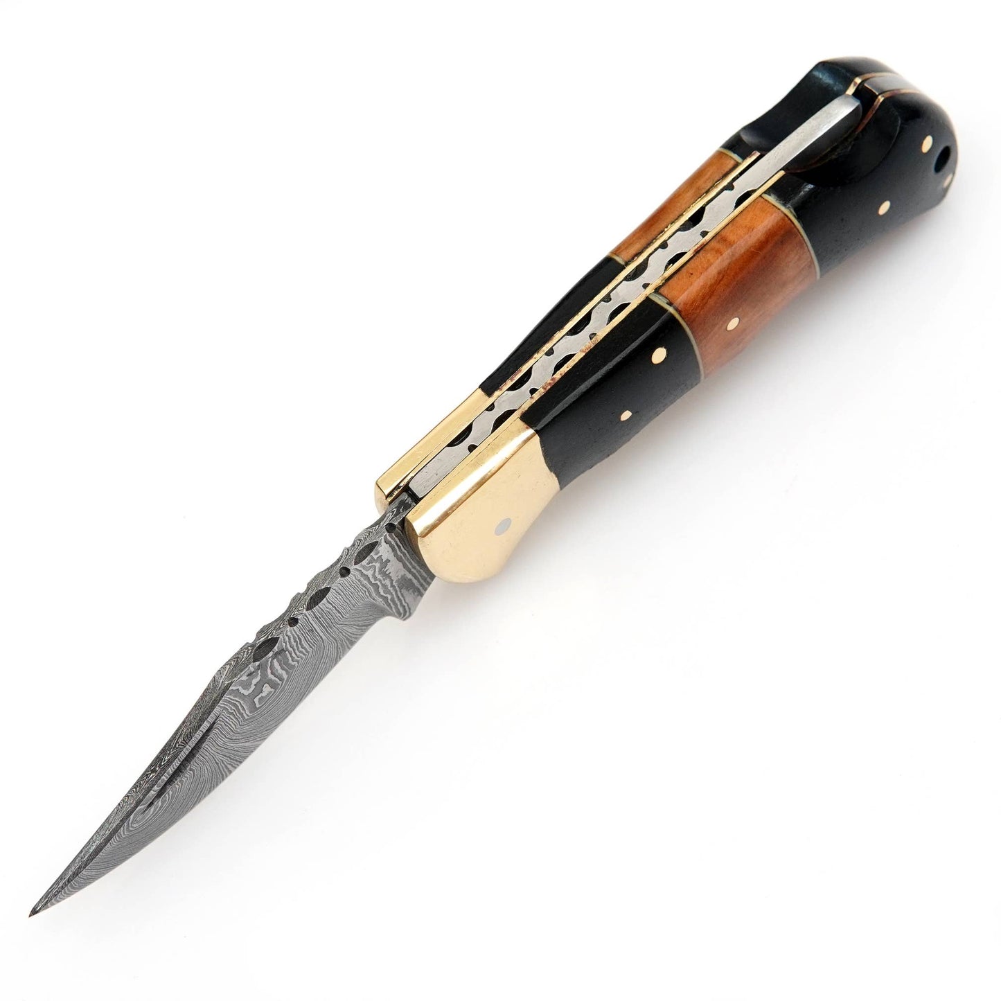 DEER EDGE Pocket Knife with Leather Case