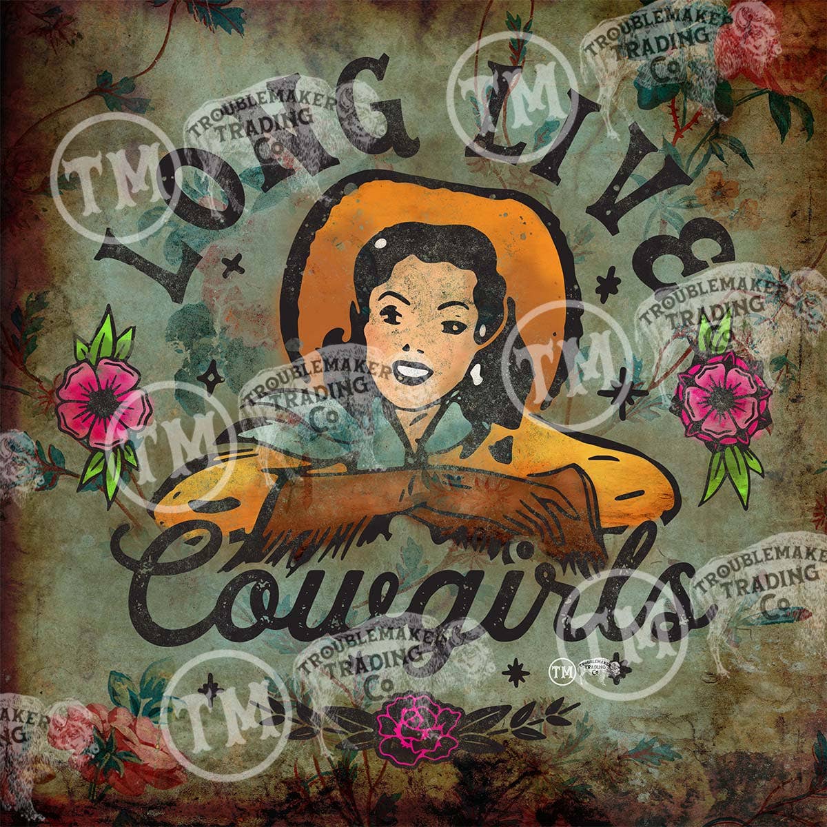 Long Live Cowgirls Square Framed Canvas