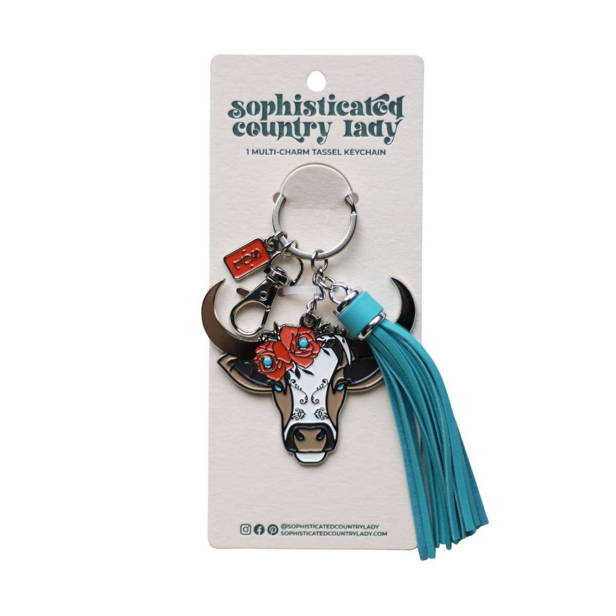 Rodeo Rosie Cow Keychain Bag Charm