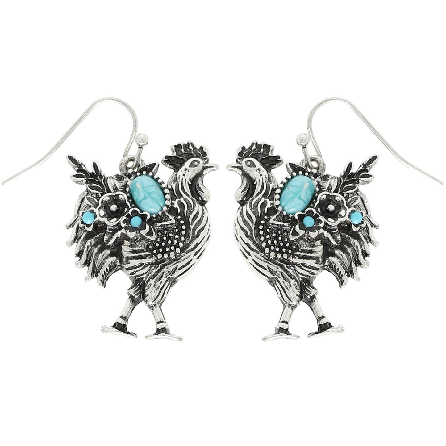 Western Navajo Turquoise Highland  Cow Earrings